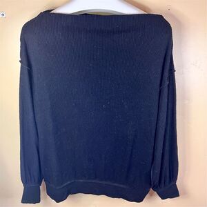 We The Free Free People Boho Women's Black Oversized Pullover Sweater Size Small